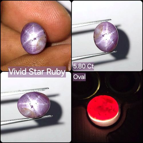 Cabochon rubino stella