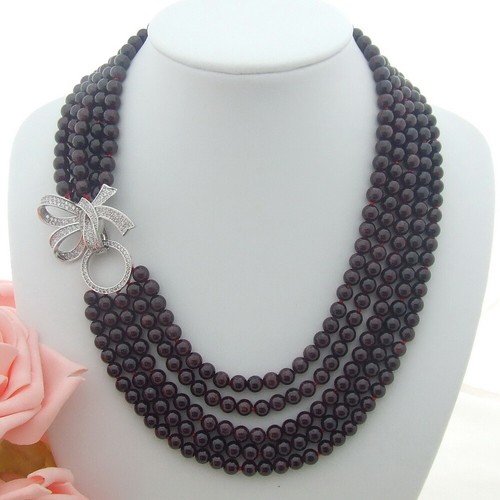 Collana zirconi granato liscio - collana,
