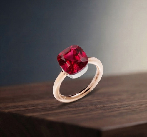 Anello rubino rosso - , coltivato
