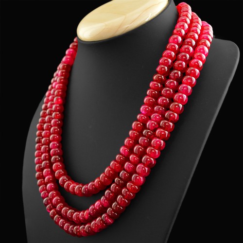 Collana perle rotonde rubino - perle,